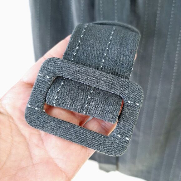 Spiegel Gray Pinstripe Sleeveless Tank Top Belted Business Office Blouse Sz 20W - Picture 3 of 9